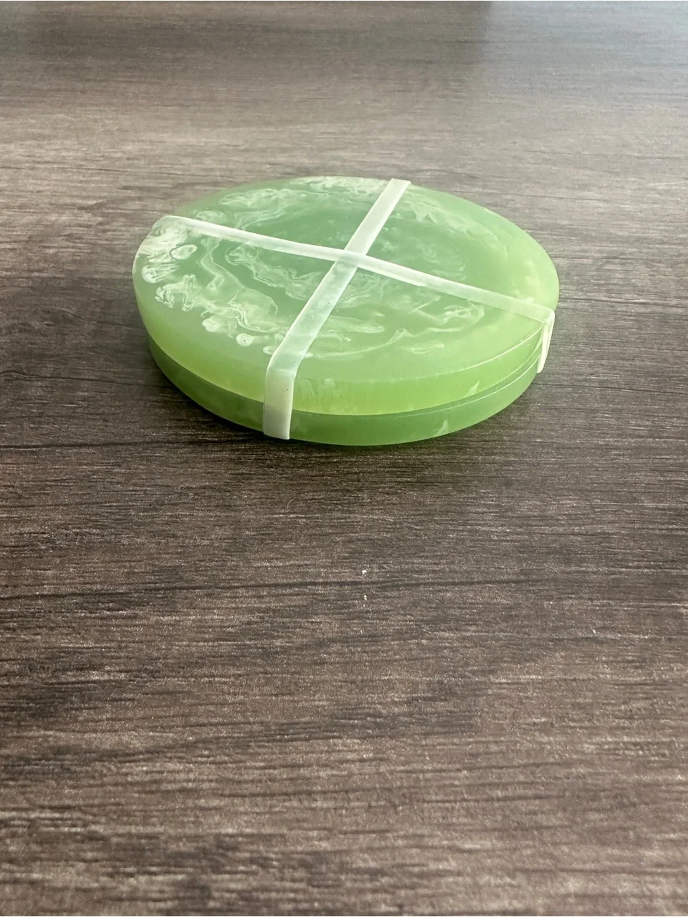 Green marble coasters with white swirling patterns 2 pack #coasters #marble